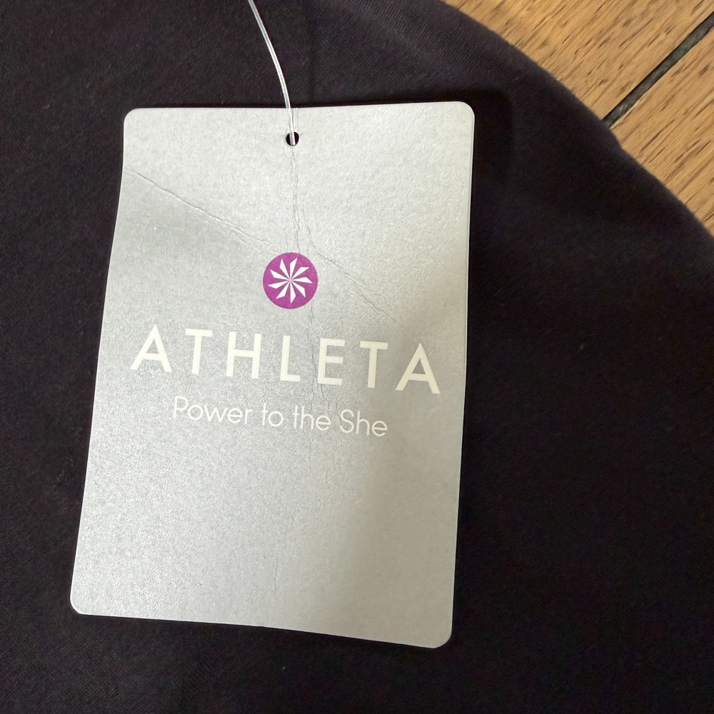Athleta Topanga V Neck Dress Sz XXS Black Ruched Athleisure Travel Stretch - Picture 5 of 8